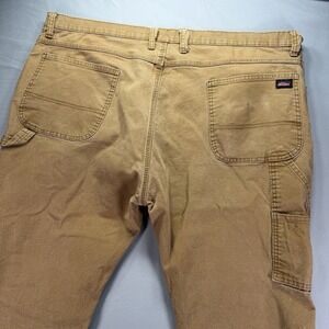 Dickies Carpenter Pants Mens 44x30 Brown Canvas Workwear Pockets Cotton